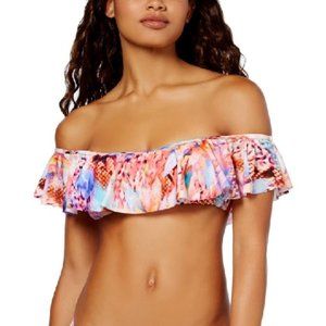 Raisins SZ Medium Mermaid Flounce Bandeau Swim Top